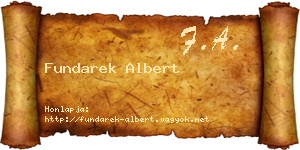 Fundarek Albert névjegykártya